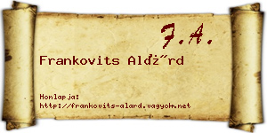 Frankovits Alárd névjegykártya